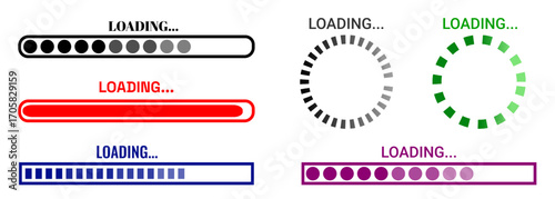 Collection of loading icon vector designs.