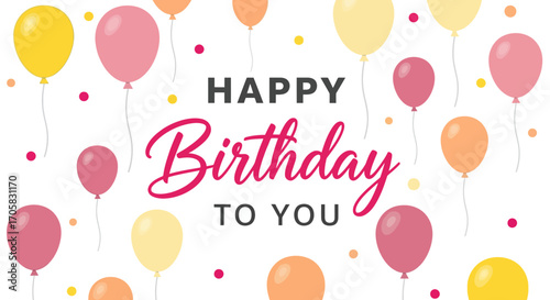 Joyful birthday celebration with colorful balloons and confetti, wishing happiness