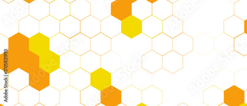 Yellow Hexagon Background . Abstract Honeycomb Pattern Design for web, wallpaper, app or print