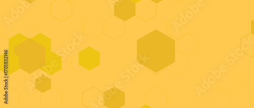 Yellow Hexagon Background . Abstract Honeycomb Pattern Design for web, wallpaper, app or print