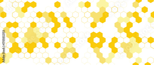 Yellow Hexagon Background . Abstract Honeycomb Pattern Design for web, wallpaper, app or print