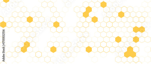 Yellow Hexagon Background . Abstract Honeycomb Pattern Design for web, wallpaper, app or print