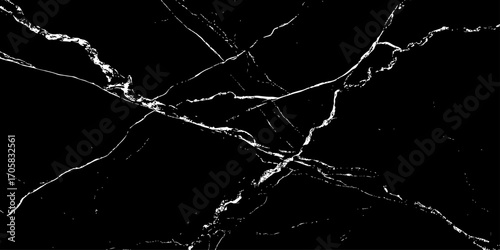 Elegant black marble texture with natural white veins, high resolution background for luxury design, modern interior, architecture, countertops, tiles, and decorative patterns.