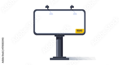 Blank billboard ready for advertising and promotion with a small brand sticker