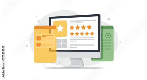 User interface design with rating system and app screens