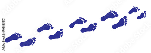 Human Footprint and Shoe Sole Icon Set – Walking Steps, Barefoot and Footprints Silhouette Collection
