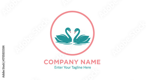 Elegant swan couple logo design symbolizing love and partnership