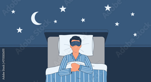 A Peaceful Night's Sleep: Illustrated Scene Of Tranquility And Sweet Dreams Vision