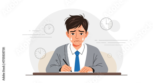 Anxious Expression Test Taking Under Pressure Due To the Passage Of Time