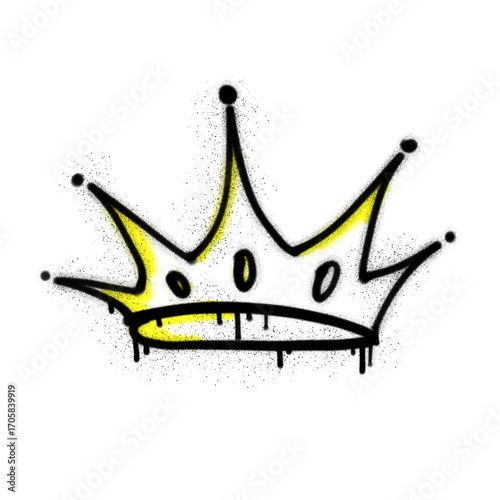 Graffiti Crown Symbol with Dripping Paint