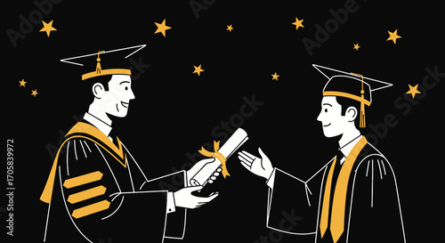 Academic Ceremony Depicts Celebration Of Graduating Students And Their Successes