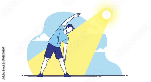 Active Individual Practicing Yoga Asana During Bright Sunlight for Health and Well-being