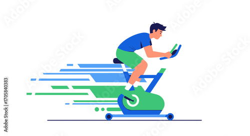 Active Individual Training on Stationary Bicycle for Fitness, Health, and Wellness Goals