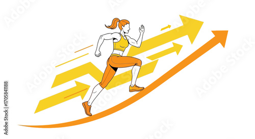 Ascending Fitness: Dynamic Depiction of Achieving Goals Through Exercise and Forward Momentum