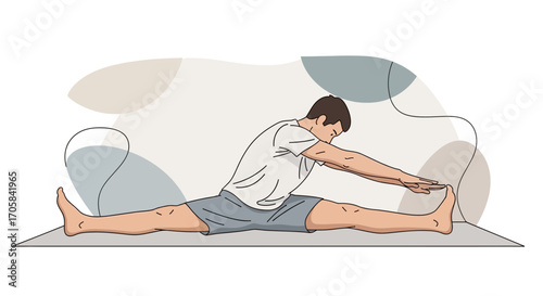 Athlete Demonstrates Seated Forward Bend Yoga Pose For Flexibility And Wellness
