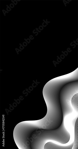 Copy Space Abstract background with Curve lines Black and white Design