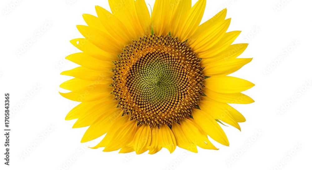 Fototapeta premium A vibrant sunflower with a deep yellow blossom stands out against a dark black background, showcasing its detailed structure and beautiful petals.