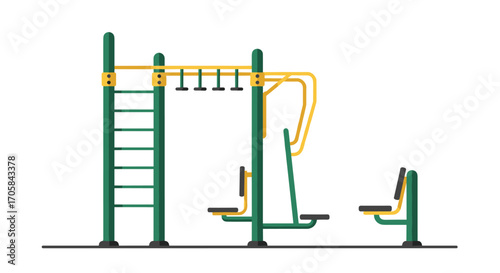 Outdoor fitness equipment for exercise and workout in public park