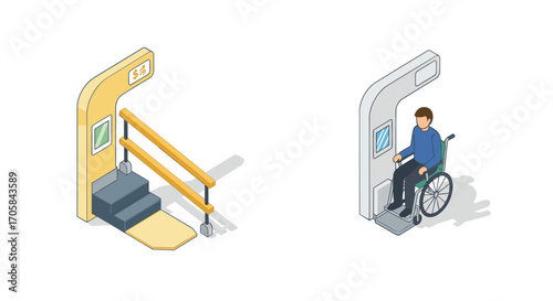 Isometric accessibility: wheelchair lift and ramp designs for inclusive spaces