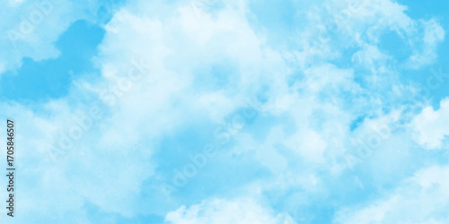 White cumulus clouds formation in blue sky, natural sky beautiful blue and white texture background, blue sky with white cloud landscape background.