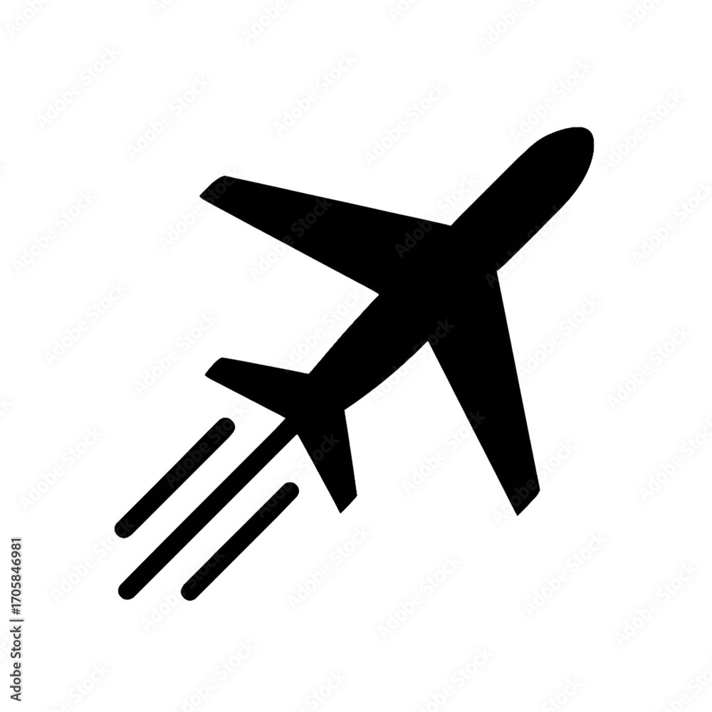 Obraz premium Airplane flying travel aviation silhouette icon