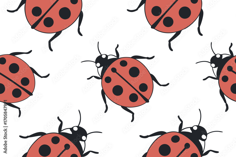 Obraz premium seamless pattern with ladybugs