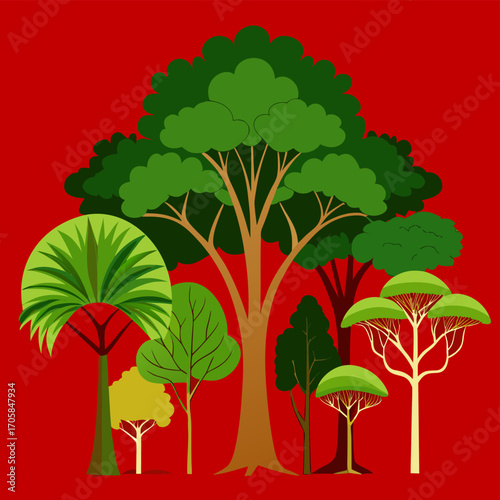 “Big Green Tree Vector Set – Natural Forest Collection”