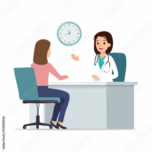 Ein Arzt in weißem Kittel spricht freundlich mit einem Patienten im Sprechzimmer.