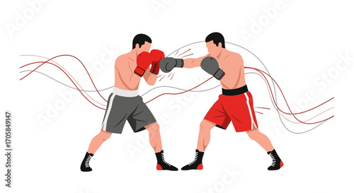 Boxers Engaged In A Dynamic Display Of Athletic Prowess And Sporting Spirit