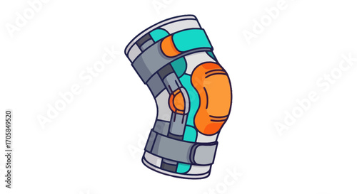 Colorful Knee Brace Support for Injury Recovery and Joint Stability.
