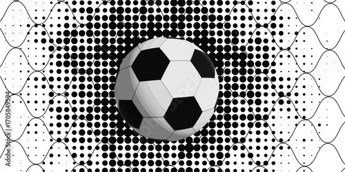 lack and white themed soccer template design. Ideal for football banners, sports layouts, or promotional materials. Vector illustration style perfect for modern and dynamic sports visuals.