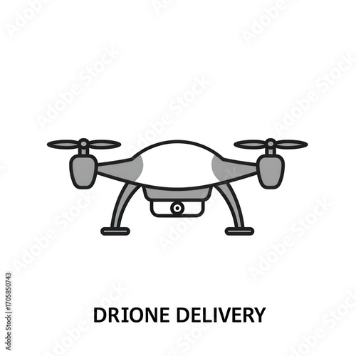 Delivery drone icon graphic isolated on transparent background