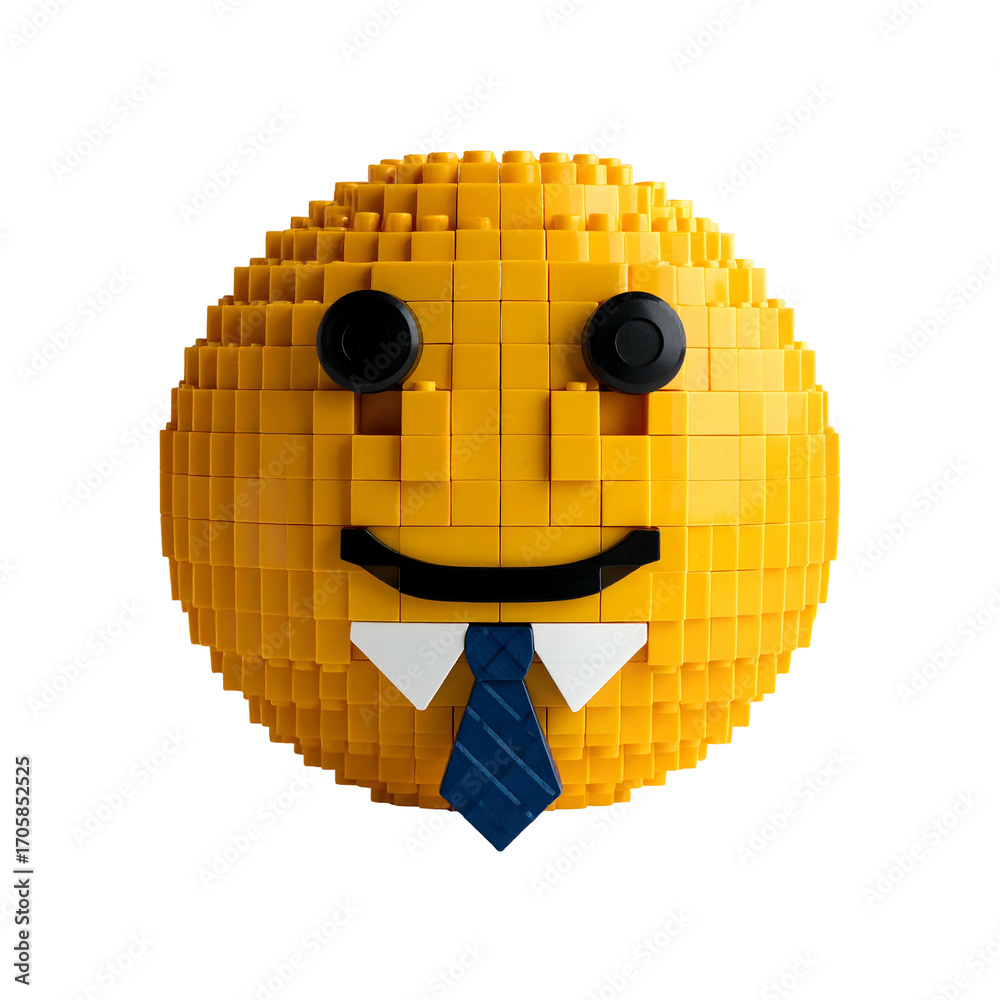 Fototapeta premium Lego emoji face with tie