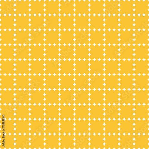 Abstract Seamless Pattern with Elegant Grid made of Stars. Simple Repeated Texture with Small Diamond Stars. Monochrome Background in Retro Style