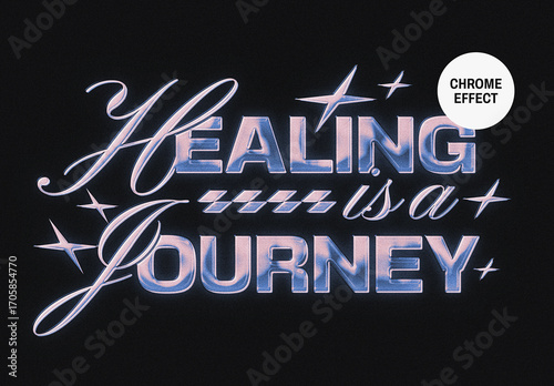 Retro Chrome Text & Logo Effect Mockup