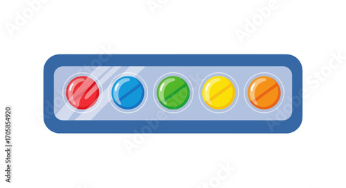 Colorful Pills in a Blister Pack Medicine Concept.