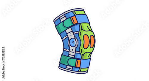 Colorful Knee Brace for Support and Rehabilitation.