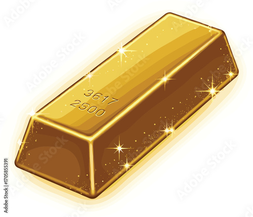 Fantasy Golden Bar with Sparkling Magical Aura – Vector Design