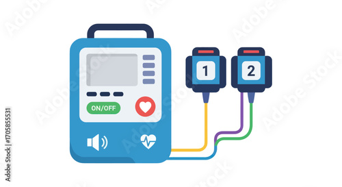 Portable Electronic Heart Rate Monitor with Electrodes.