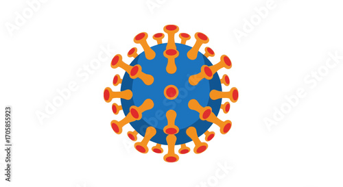 Stylized Illustration of a Coronavirus Particle.