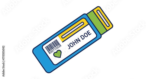 Colorful Cartoon USB Flash Drive with Name Label.