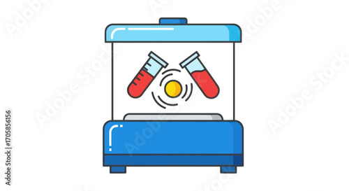Blue Laboratory Vortex Mixer with Test Tubes for Scientific Research.
