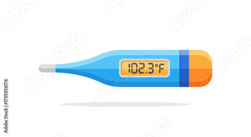 Digital Thermometer Displaying 1023F Blue and Orange Design.