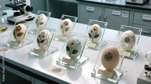Scientifically Displayed Botanical Easter Eggs in a Lab