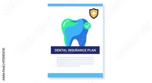 Dental Insurance Plan document with a large illustrated tooth and a protection shield icon.
