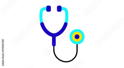 Colorful Vector Illustration of a Medical Stethoscope for Healthcare.