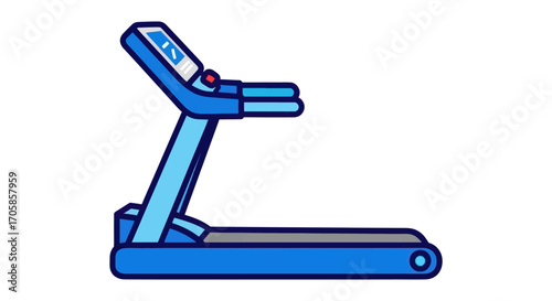 Blue Treadmill Machine with Digital Display for Exercise.