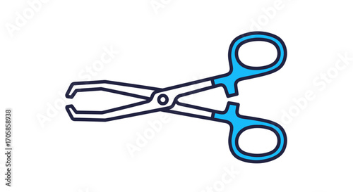 Surgical Forceps with Blue Handles for Medical Procedures.