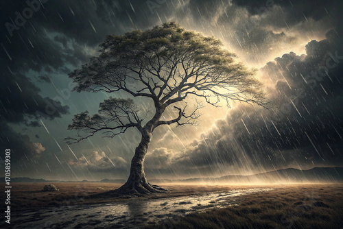 lonely tree in the desert