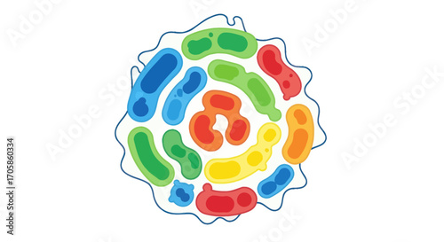 Colorful Abstract Microbial Colony Illustration.